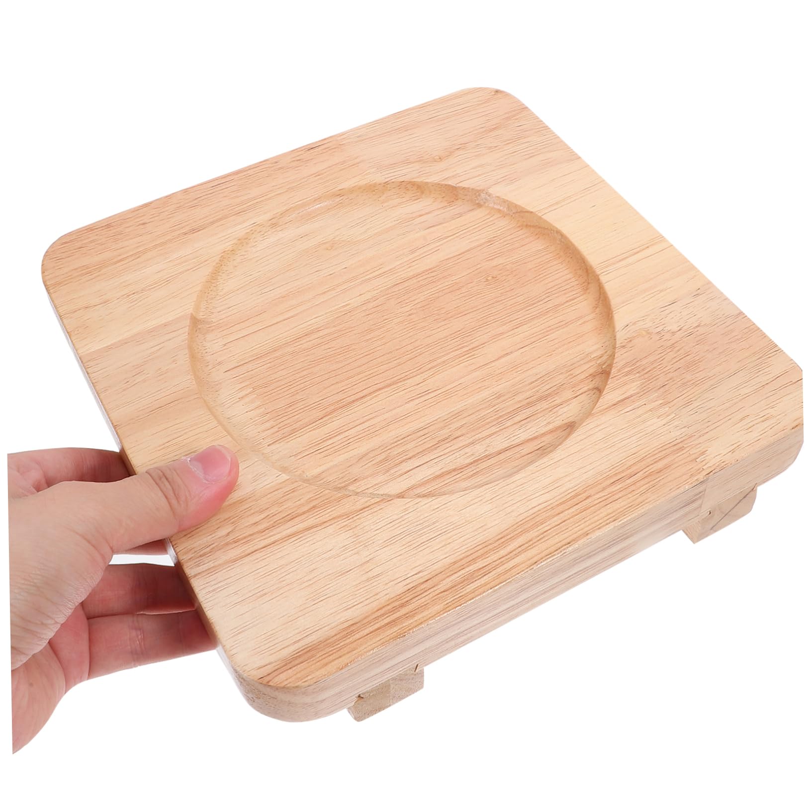 Holz Topfuntersetzer 20x20cm mit Anti Rutsch und Hitzebeständiger Dämmung Küchenzubehör aus Massivem Holz für Esstisch und Restaurants