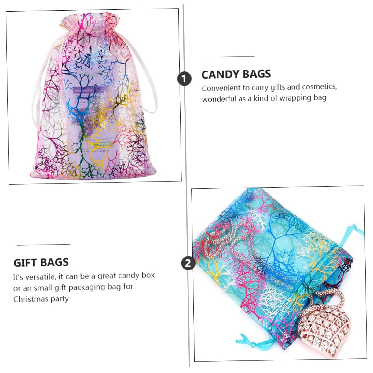 FRCOLOR 200 Piezas Bolso Hilo Coral Bolsa De Galletas Navideñas Bolsas De Bolsas Transparentes Para Galletas Navidad Bolsos De Mano Bolsa De Navidad Bolsas De Dulces De Tela