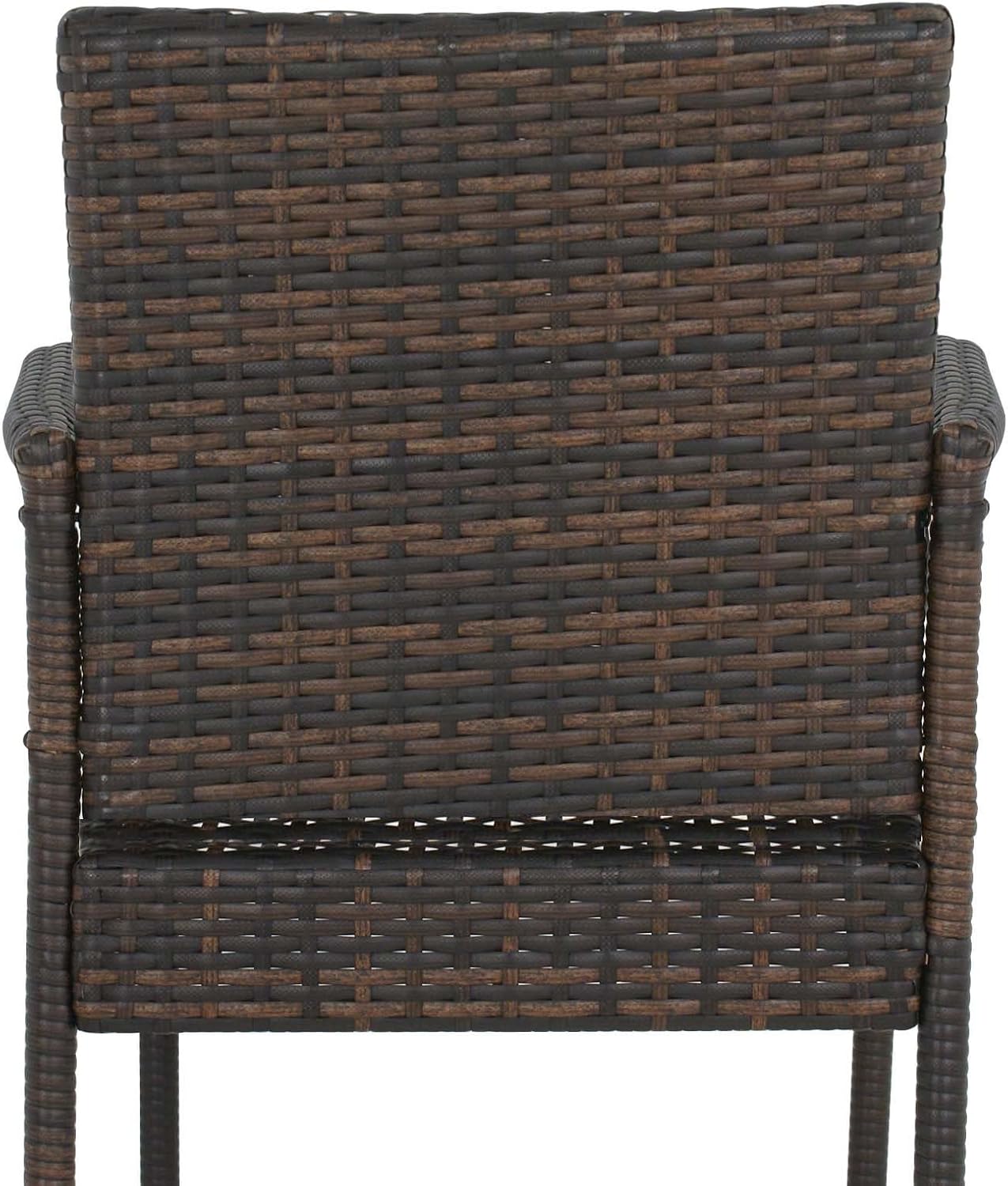 Set of 2 Upgraded Wicker Bar Stools Chairs Backyard Rattan Chair w/Armrest Brwon