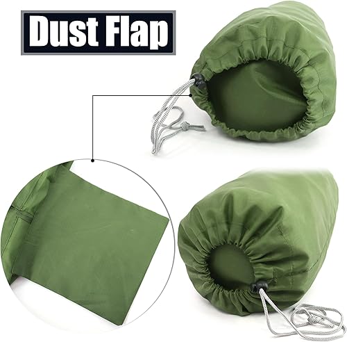 Vista 3 de BeeGreen Bolsa de almacenamiento con cordón para mochileros con solapa para el polvo, Verde militar, negro, azul marino, azul real, azul lago