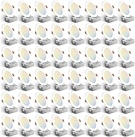 Amico 48 Pack 6 Inch 5CCT Selectable Ultra-Thin LED Recessed Lights, 12W=110W 1050LM Dimmable Canless Wafer Downlight w/Junction Box, ETL