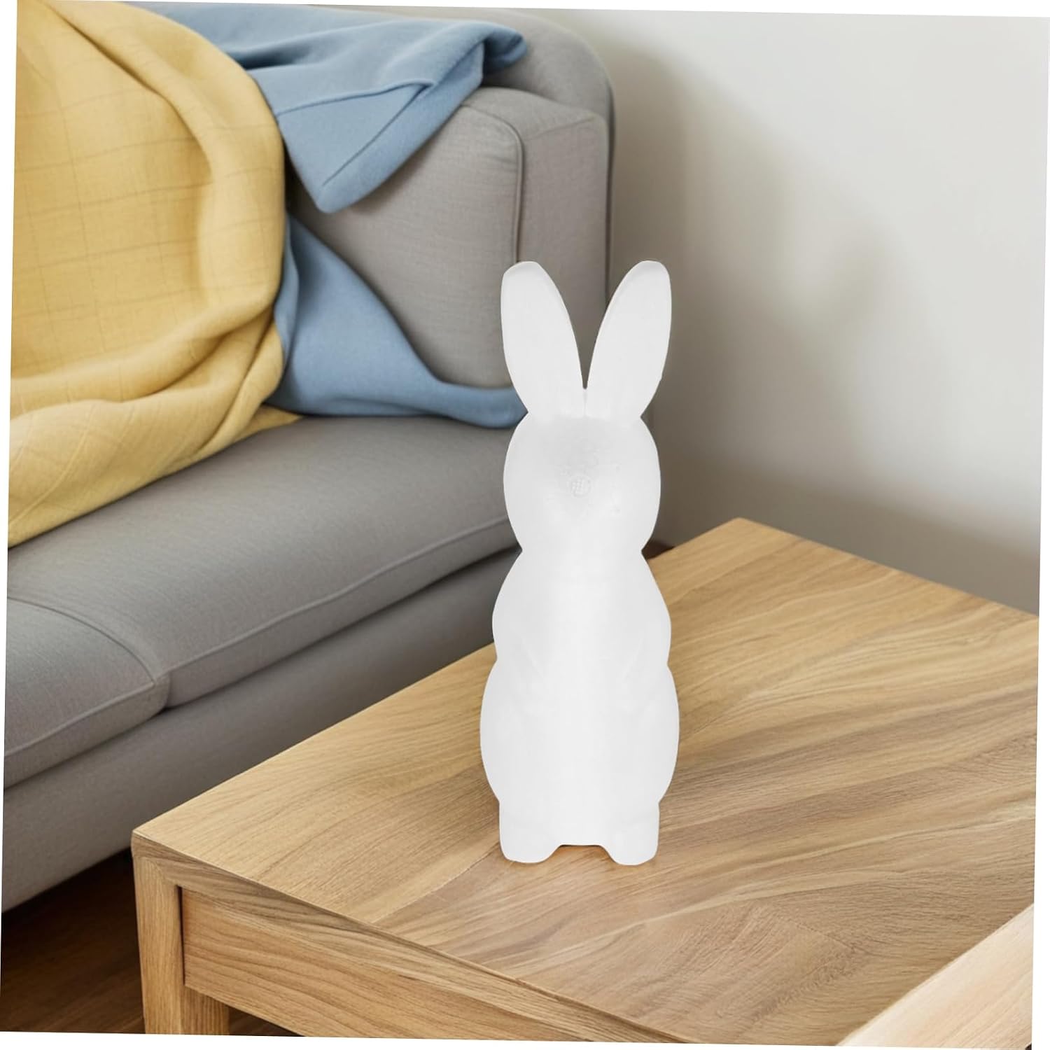 BESPORTBLE 2pcs White Foam Bunny Models DIY Craft Bunny Theme Decor Handmade Modelling Polystyrene Rabbit Figurines for Boys and Girls Adults
