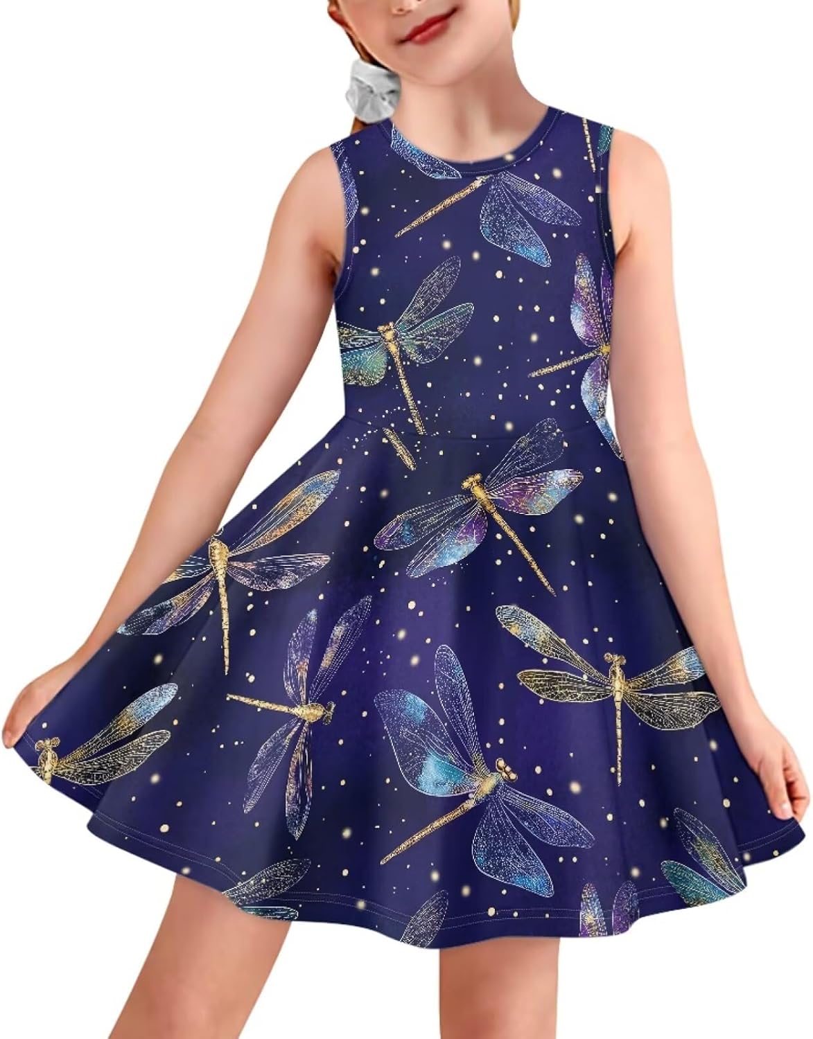 Beauty Collector Girls Tank Dress Crewneck Summer A-Line Sundress 3-16 Years