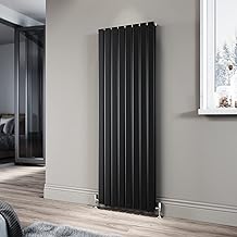ELEGANT 1600 x 544 mm Black Vertical Radiator Tall Upright Double Flat Panel Radiator Modern Column Designer Bathroom Rad