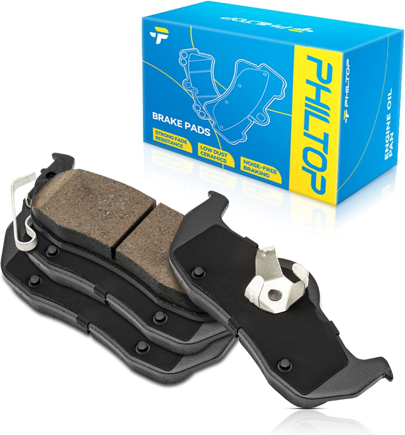 PHILTOP Ceramic Rear Brake Pads for Jeep Grand Cherokee 2005-2010, for Nissan TITAN 2004-2015, 2005-2015 Armada, for Jeep Commander 2006-2010, 2004-2010 INFINITI QX56, 2004 Pathfinder Armada