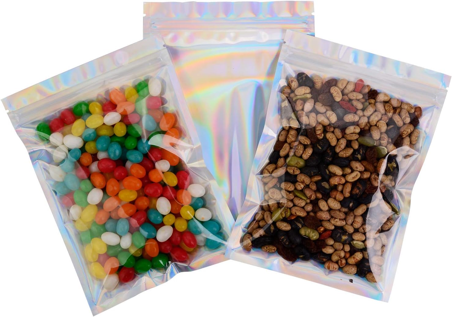 Buy 2 get 3 100 Pack Smell Proof Bags - 5x7 Inches Reclosable Mylar Bags Resealable Clear Ziplock Holographic Rainbow Color 🛒 Crazy Deals 100 Pack Smell Proof Bags - 5x7 Inches Reclosable Mylar Bags Resealable Clear Ziplock Holographic Rainbow Color