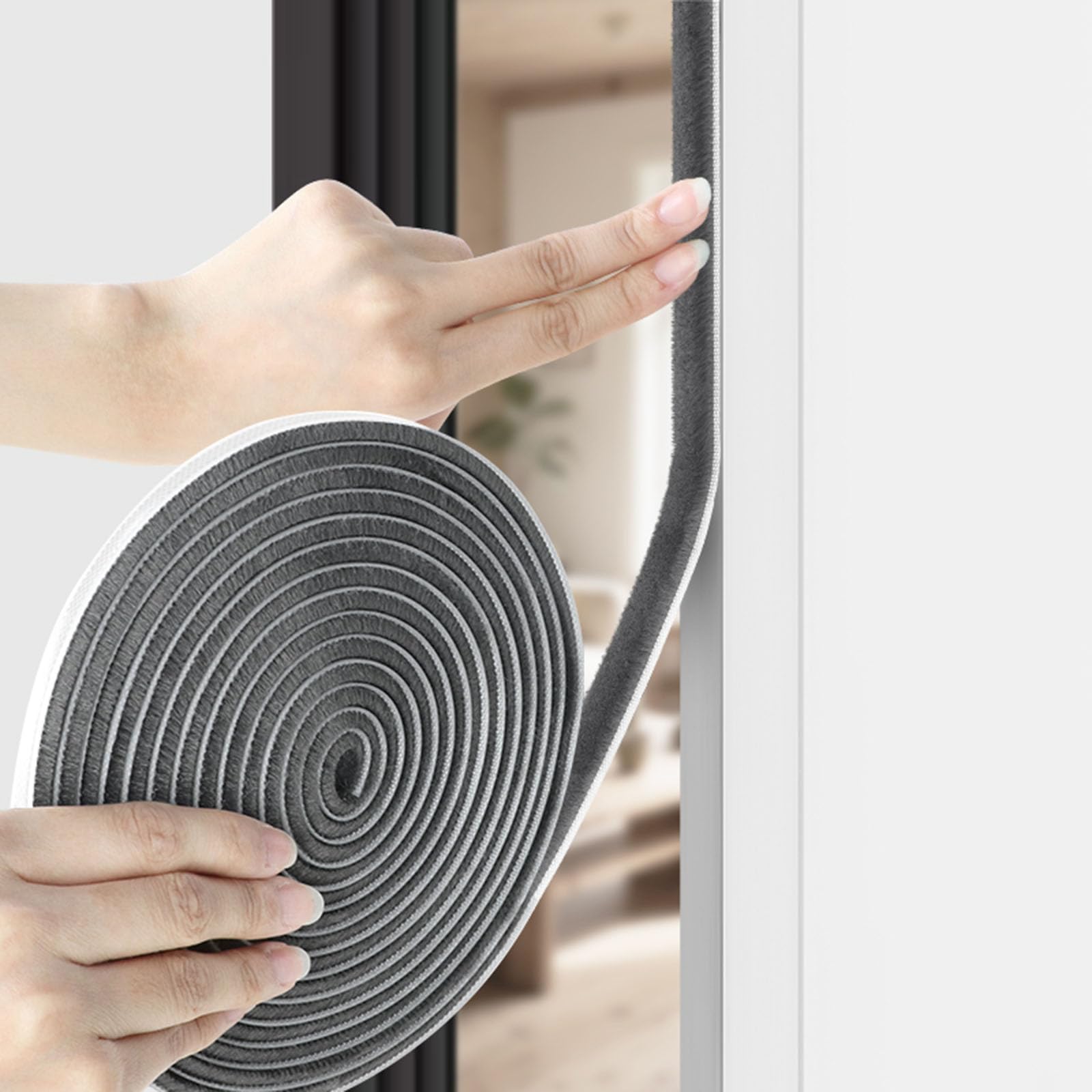 Brush Weather Stripping,33 Feet,Seal-Effective Weather Stripping for Doors & Windows,Insulation Strip for Gap Filling,Draft Stopper for Exterior Doors