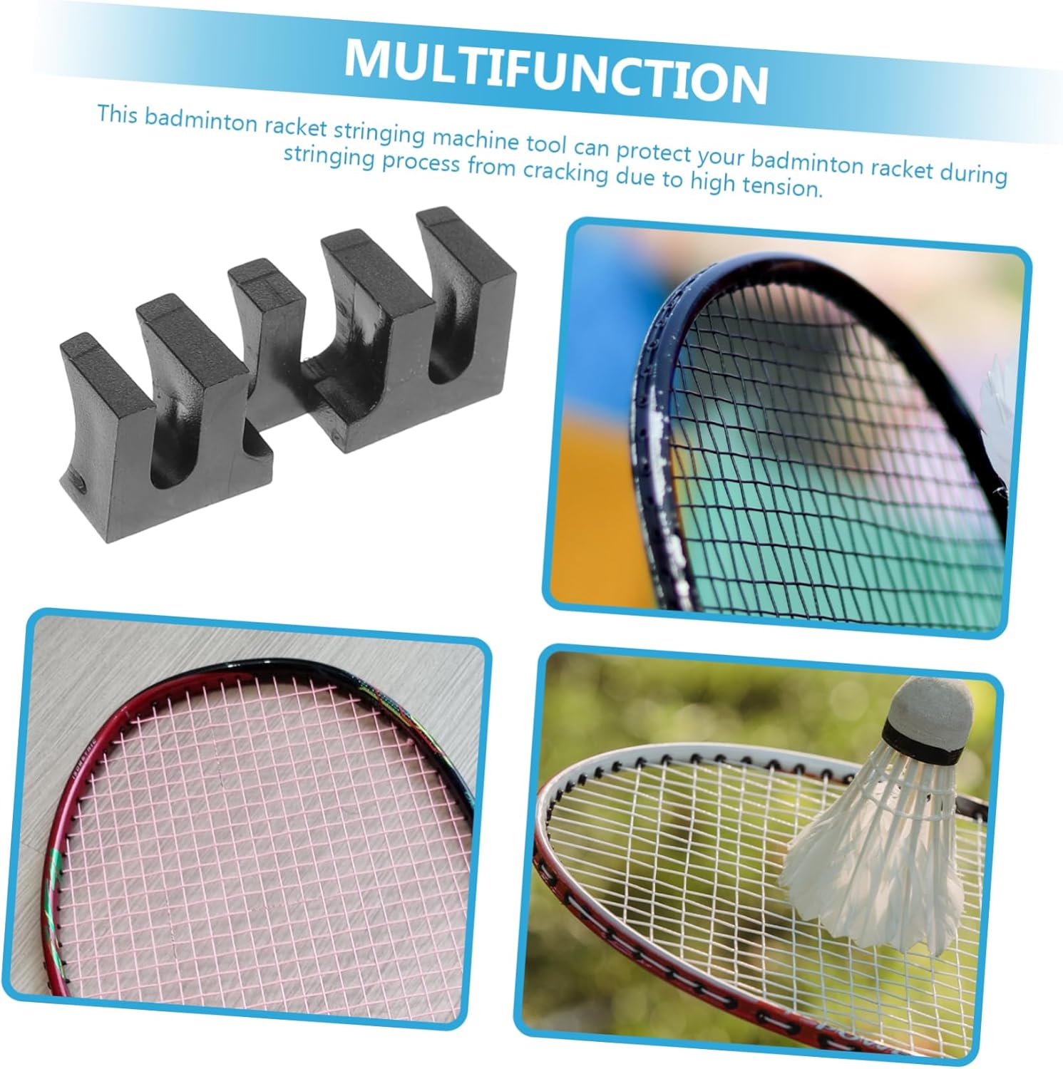 Sosoport 4 pcs Badminton Racquet Tennis Red Protector Tool Load Spreader Adapters Attachment Tools Ing Adapter Spreading Reducers Spreaders Racket Accessories Machine