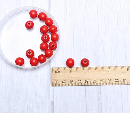 Miniatura 224 de Cuentas de madera redondas blancas de 0.394 in, 300 cuentas sueltas pintadas con espaciadores suaves para manualidades, collares y pulseras