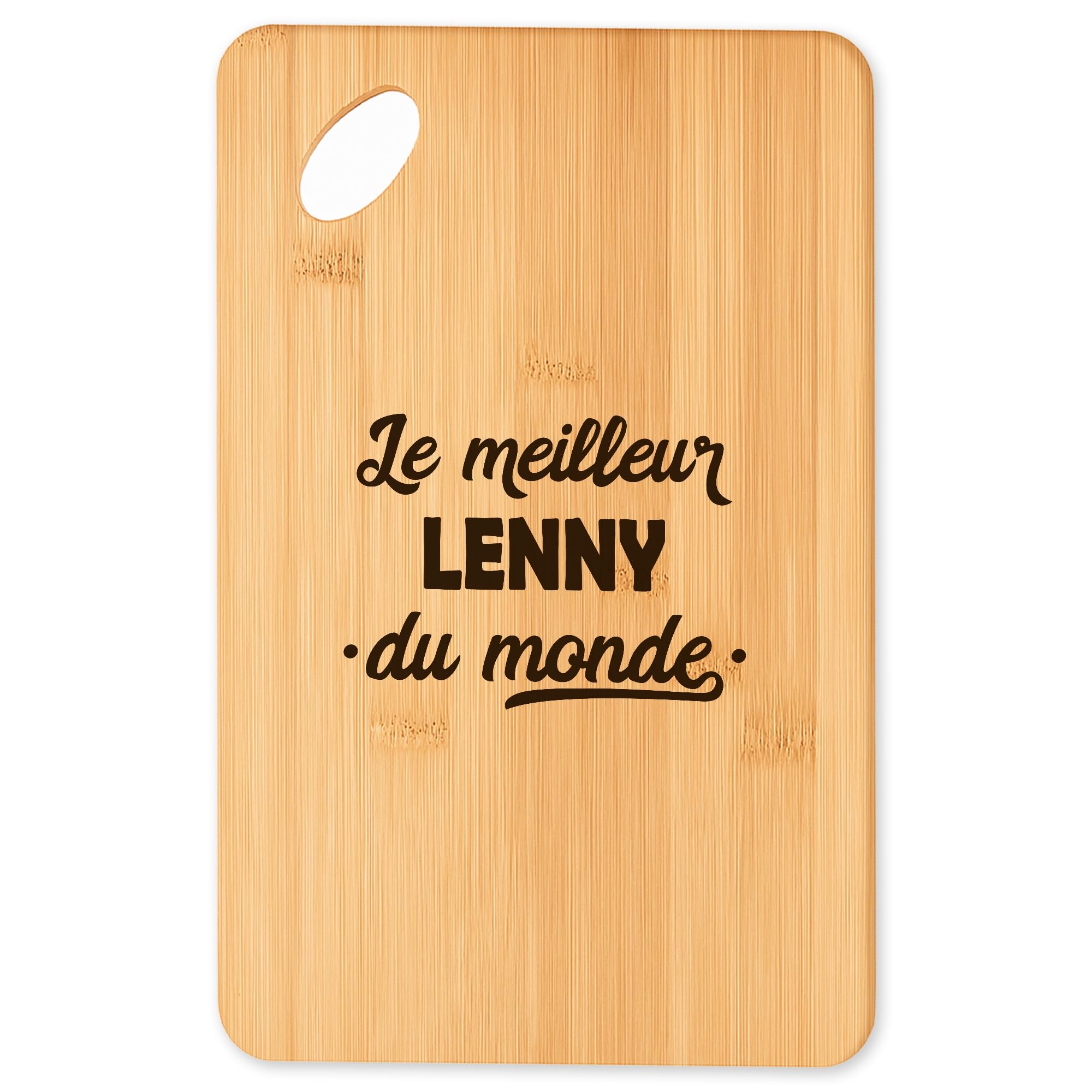 Planche à découper originale Super Lenny 2 en bambou pour cadeau de cuisine