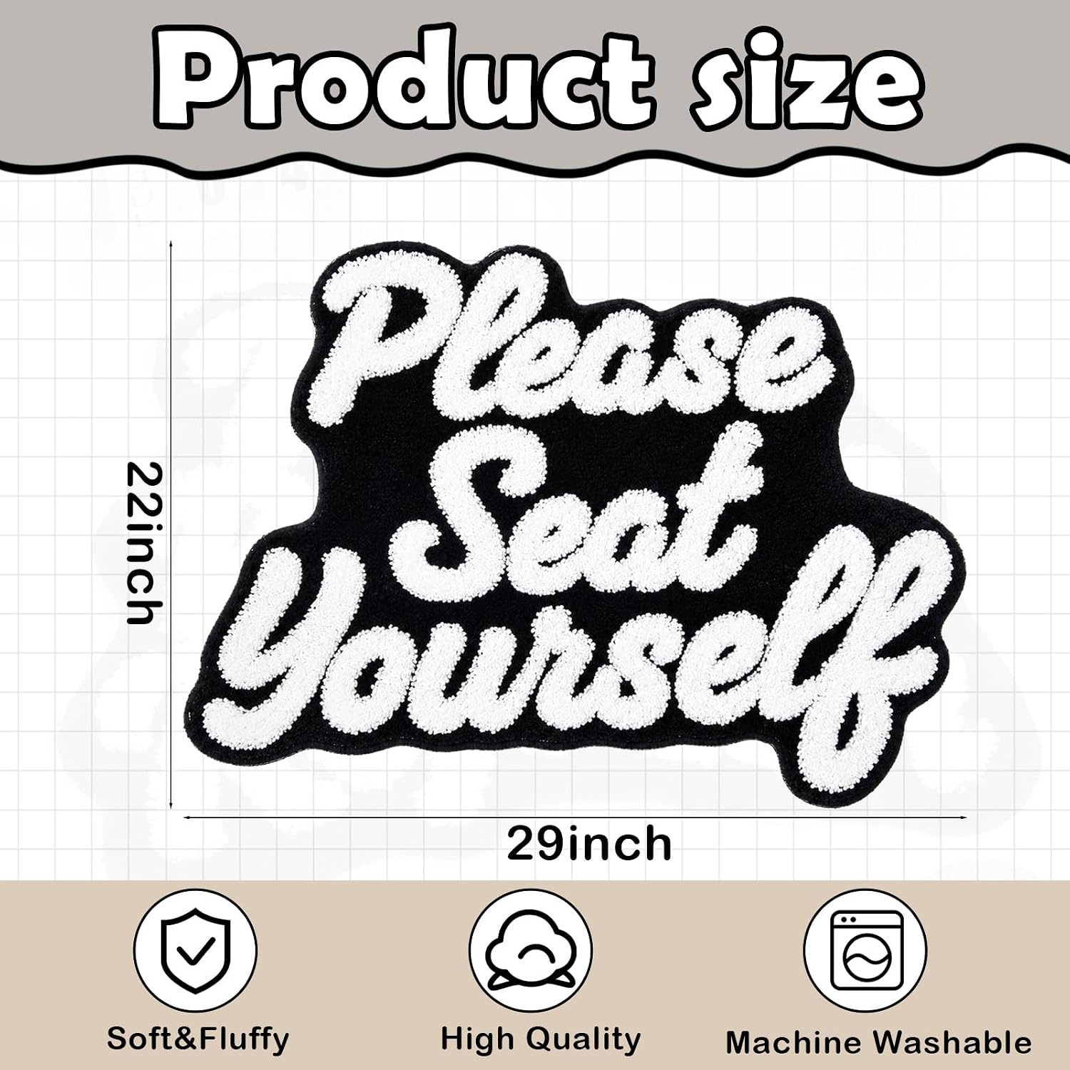 Drydiet 22" x 29" Please Seat Yourself Bath Mat Bathroom Rugs image 2