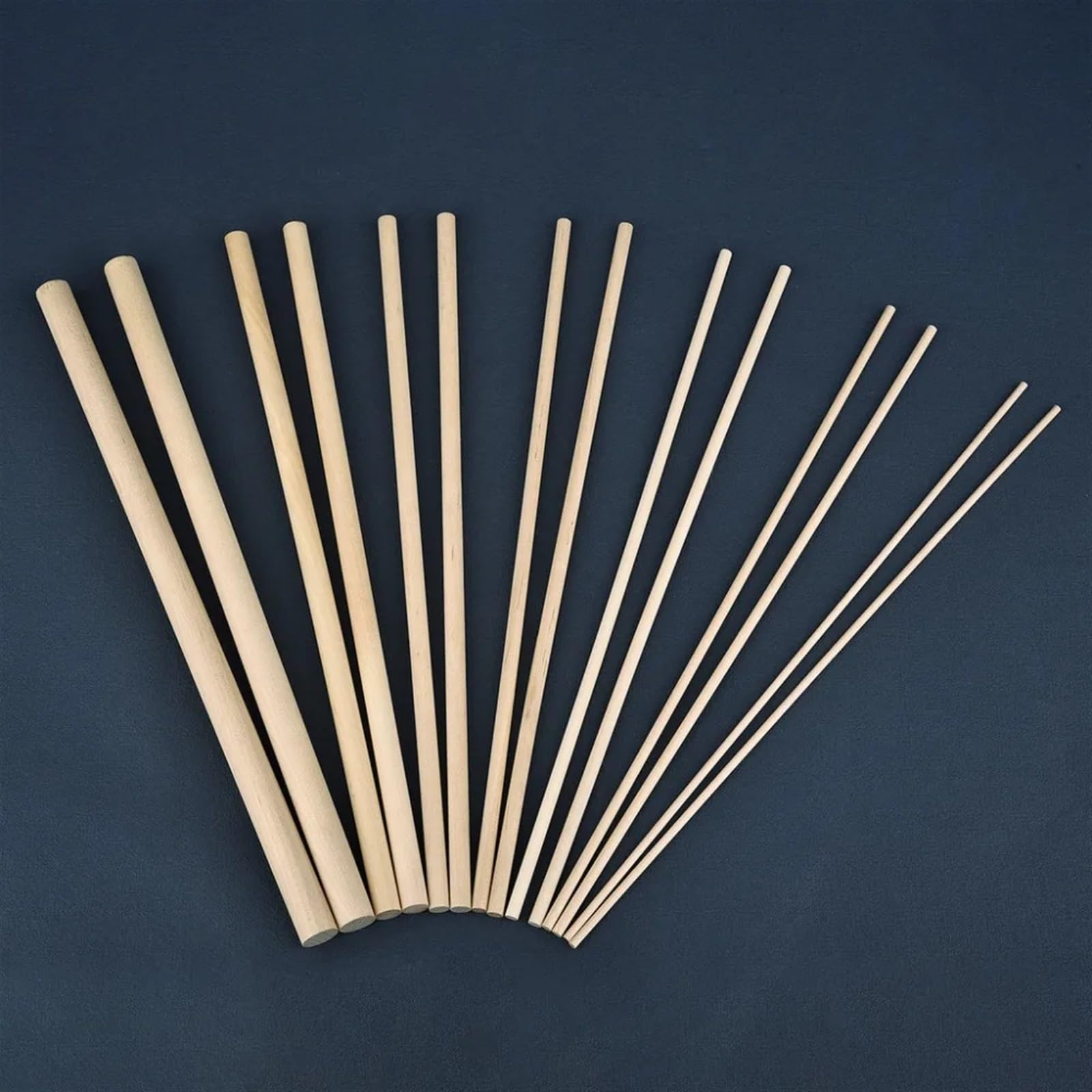 Bâtonnets en bois, Chevilles en bois de bouleau, paquet 100, 6-8mm x 200-300mm, for bricolage, artisanat, modèle construction, travail du(6x300mm)