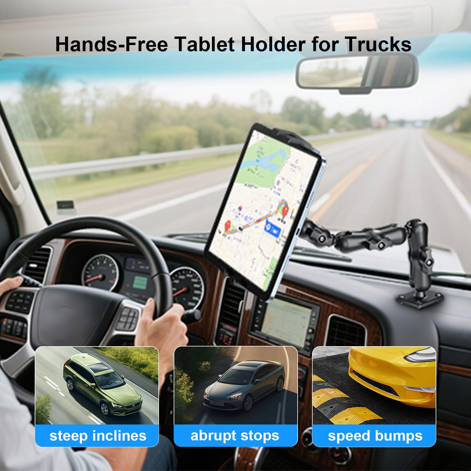 PLDHPRO Supporto da parete per tablet iPad regolabile e girevole 360° a 3 stadi 5,1"-15,6"