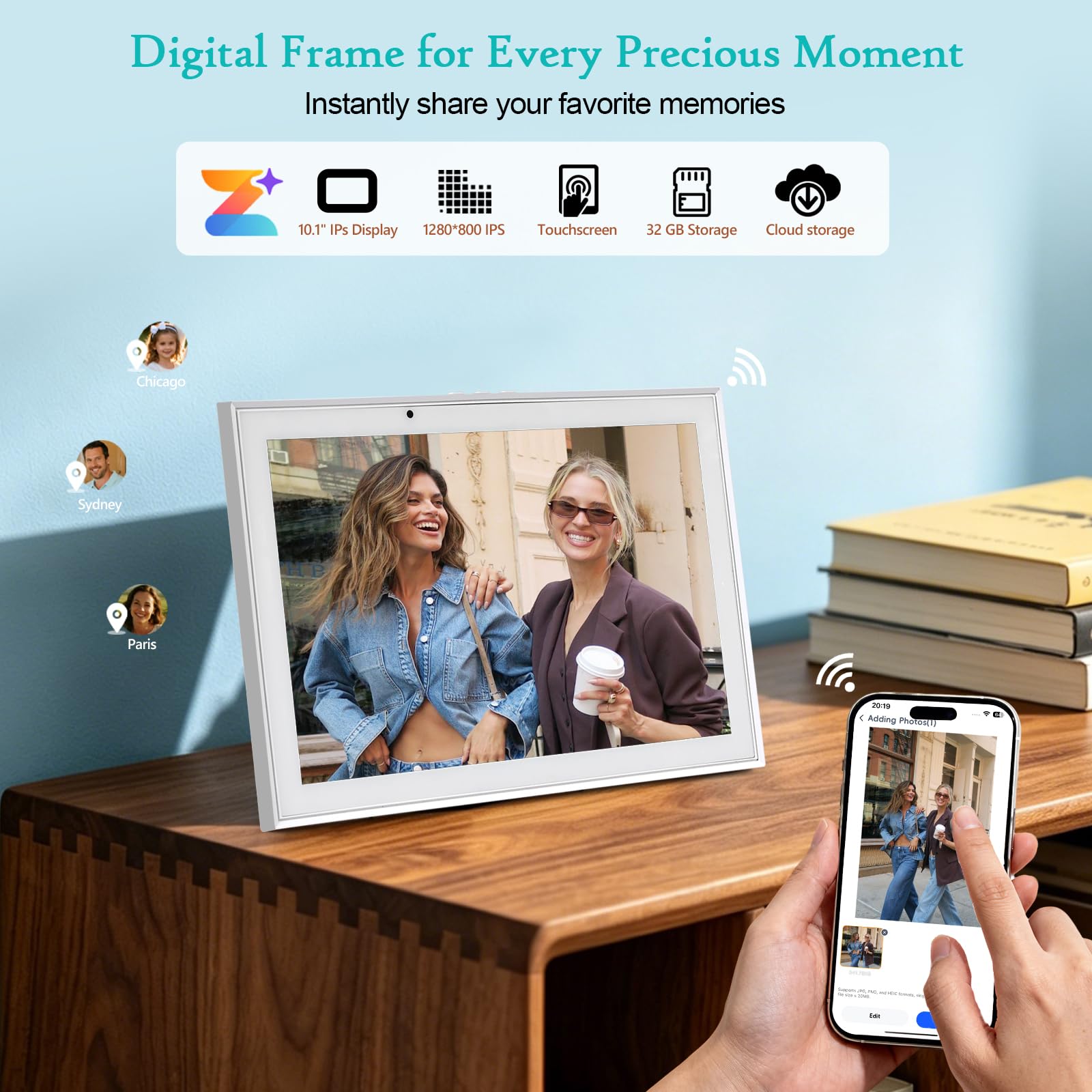 10,1 Zoll Digitaler Kalender - HD Touchscreen Familie Smart Kalender Elektronisch mit Aufgabendiagramm & Essensplaner, Interaktives Display für Familienpläne für Wanddisplay