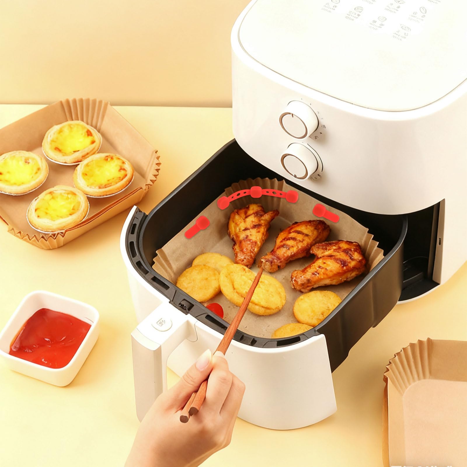 Magneten voor airfryer, bakpapier, 12 stuks, magnetische siliconen Magneten voor airfryer, bakpapier, 12 stuks, magnetische siliconen