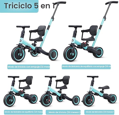 Miniatura 2 de newyoo - Triciclos para niños de 1 a 3 años, bicicleta para niños pequeños, regalo de cumpleaños y juguete para niños y niñas, triciclo para niños