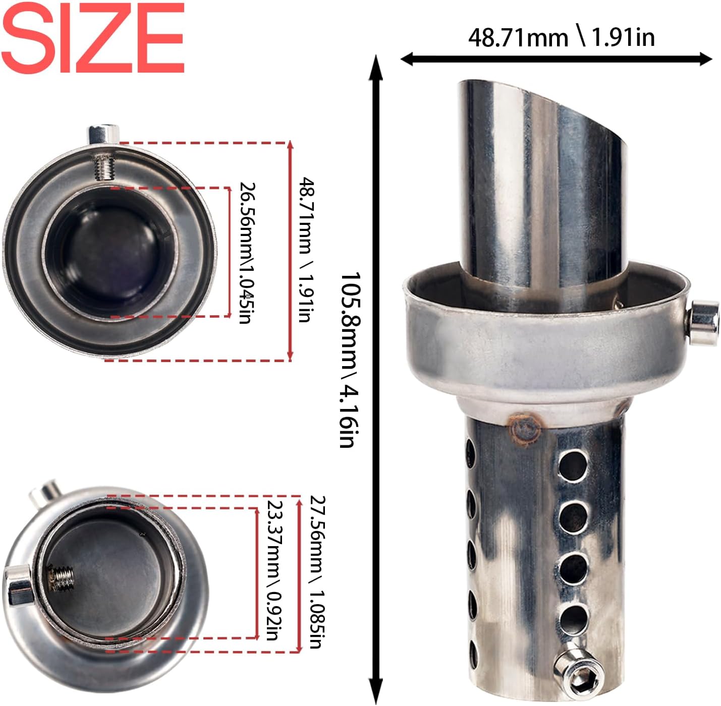 Larcele Motorcycle Exhaust Silencer 48mm, Universal Motorcycle Exhaust Pipe Baffle Muffler Inserts XSQ-01