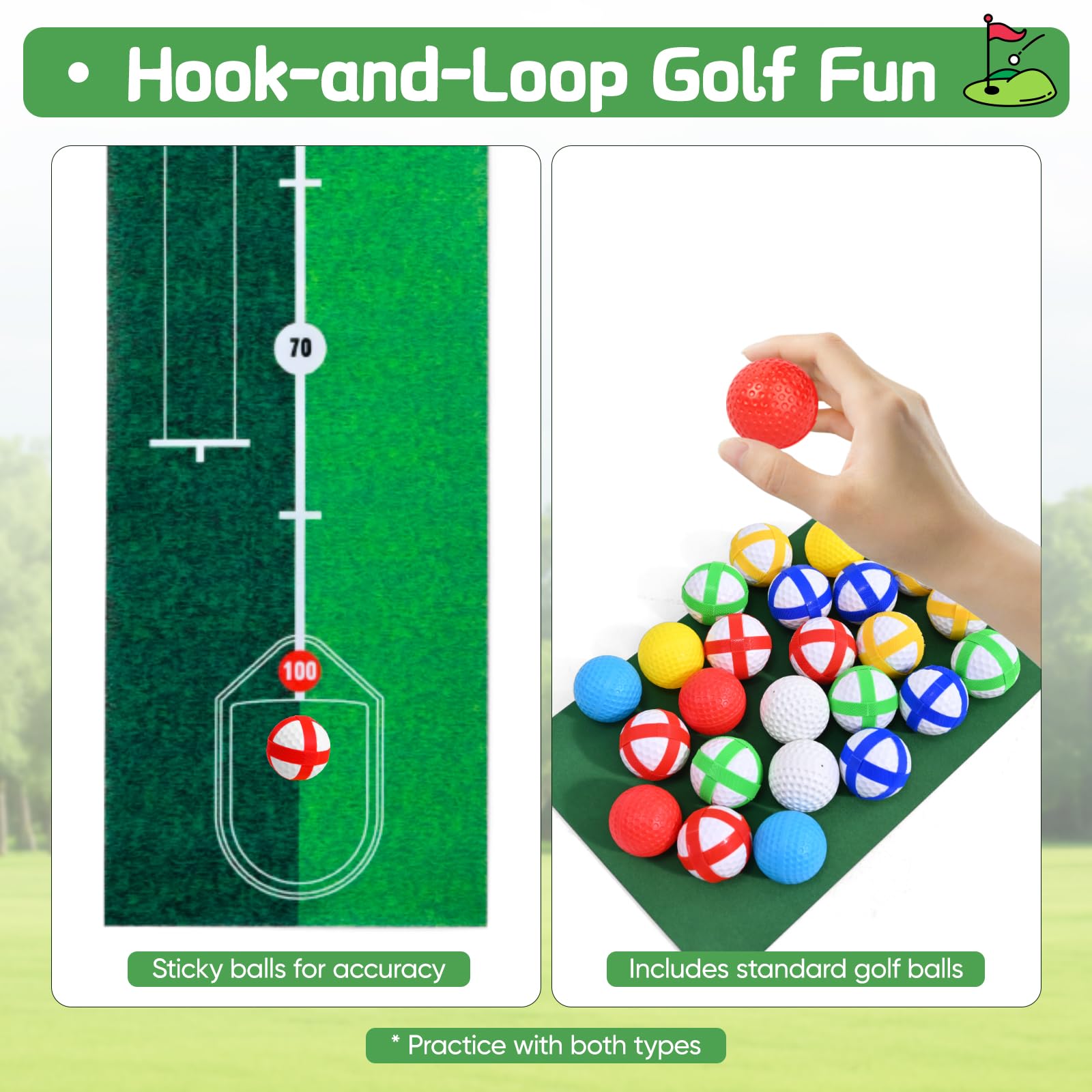 Golf Battle Play Set for Kids & Adults, Includes Target Mat, 2 Golfclubs, Putting Mat - Image 3