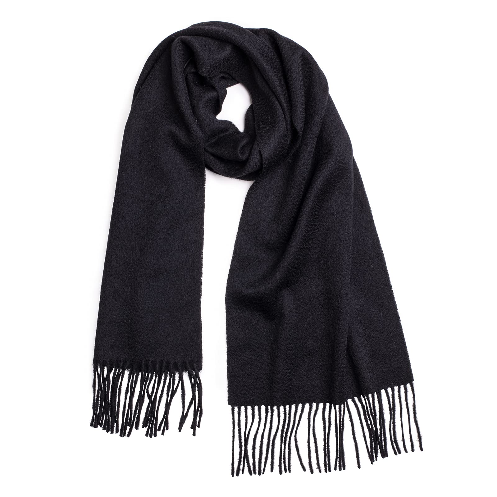 Mooilo - 100% puro cashmere - Luxury Fashion, sciarpa da uomo, cashmere, sciarpa in cashmere, colore beige, 30 cm, design made in Germany, Nero , Taglia unica