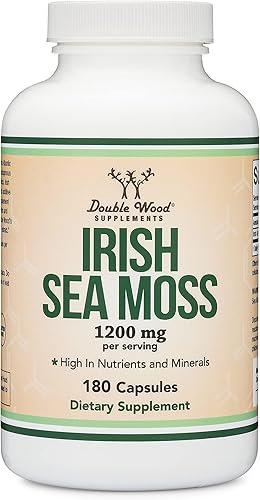 Miniatura 5 de Double Wood - Cápsulas de musgo marino irlandés, más potentes que el extracto de gel de musgo marino (180 unidades, 1,200 mg por porción) (de