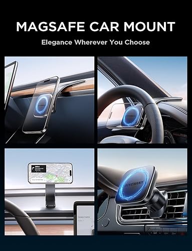 Miniatura 6 de Soporte de teléfono Tesla 20 imanes más fuertes, para soporte de automóvil MagSafe aleación de titanio con memoria flexible Accesorios Tesla Model