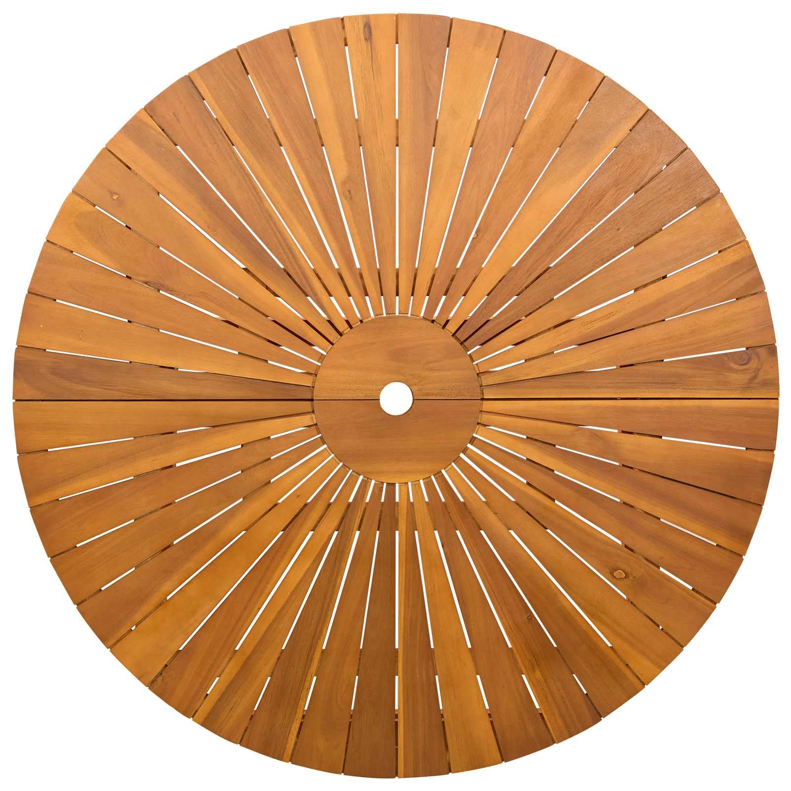 vidaXL Vouw Tuin Tafel Naturel Ø110 x 75 cm Massief Acaciahout
