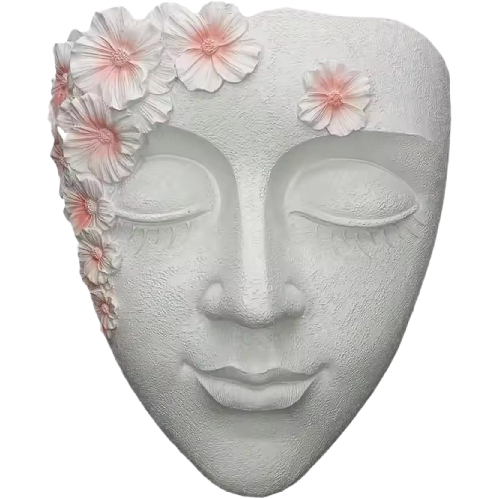 Eeetiscna Resin Human Face Shaped Wall Vase Planter, Unique Female Form Modern Sculpture Flowerpot for Plant Lovers