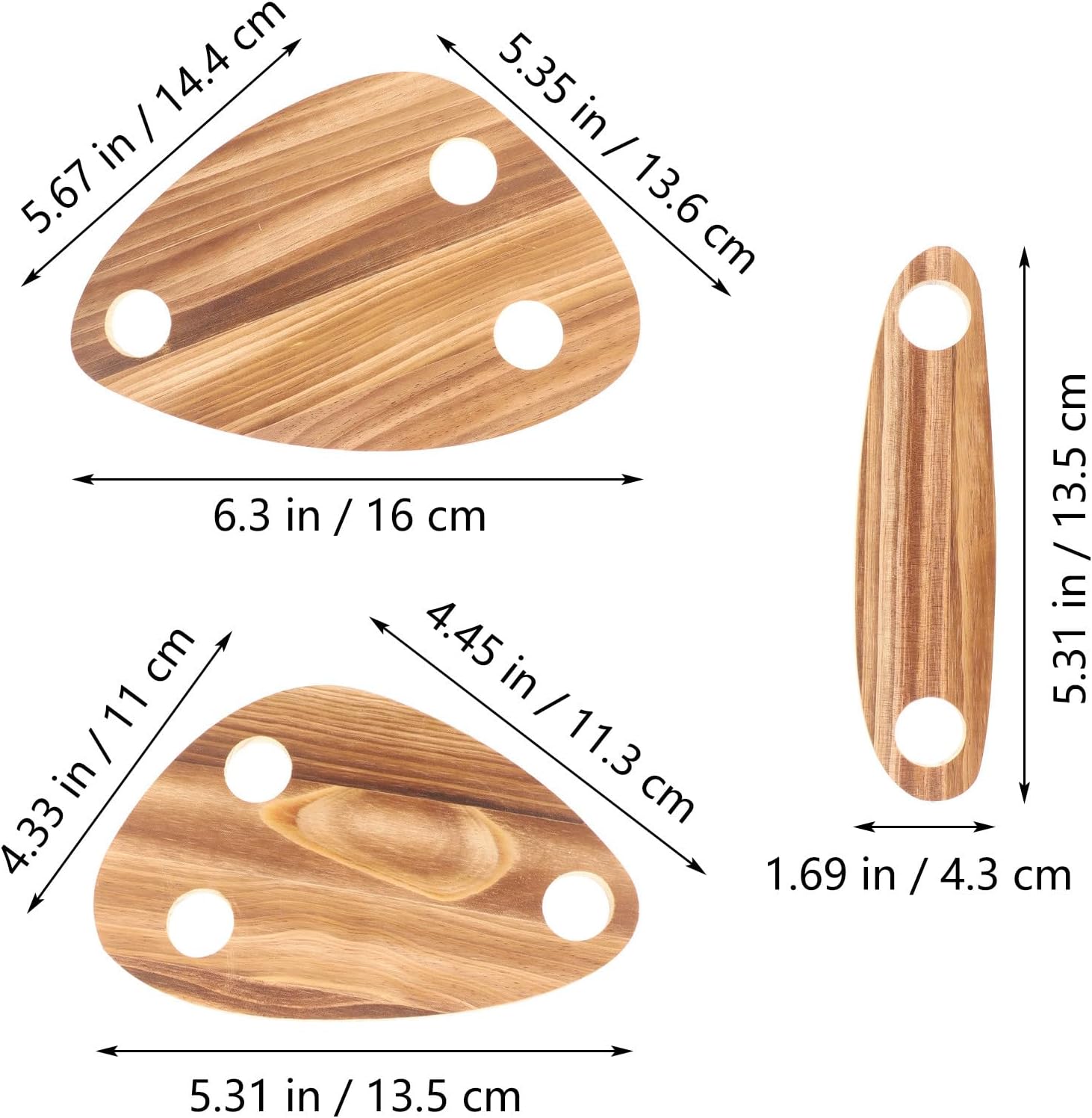 3Pcs Wooden Wine Bottle Topper Trays Portable Floating Serving Boards for Picnic Party Multifunctional Lightweight Wine Charcuterie Plate Holder Random Color