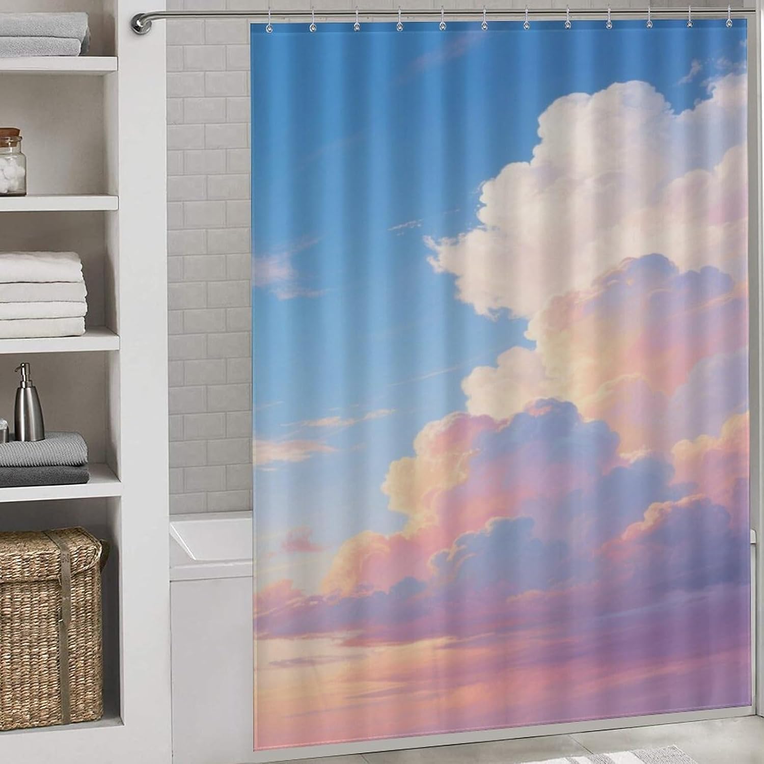 Shower Curtains Fabric Shower Curtain Liner Liner Showers Curtain Dusk Clouds Showers Curtin Opaque for Privacy Protection Water Splash Protection High Aesthetics