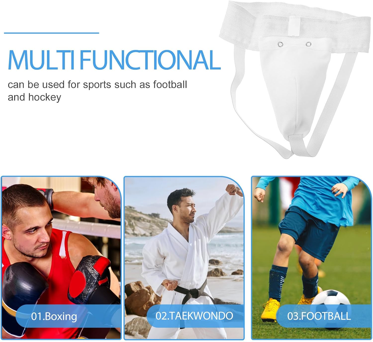Reusable Wear-Resistant Groin Guard and Comfortable Integrated Crotch Protector with Cotton Cover, Portable Male Groin Protector for Martial Arts Training and Sports Use