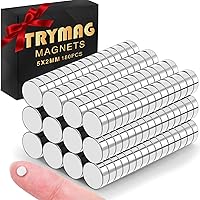 Vista 14 de TRYMAG Imanes pequeños de neodimio de 6x2mm, 150 piezas de imanes pequeños de tierras raras para pizarra, discos pequeños redondos para nevera