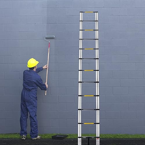 Miniatura 9 de TOPDEEP Escalera de extensión telescópica de 203 pies escalera de extensión de aluminio plegable con 2 ganchos desmontables escaleras plegables
