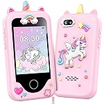 Kids Smart Phone for Girls Toys, Gifts for 3-10 Year Old Girl Boy Christmas Birthday Kids Toys, 2.8 Touchscreen Toddler Learning Cell Toy Phone with Dual Camera, Game, Music Player, 8GB Card Pink