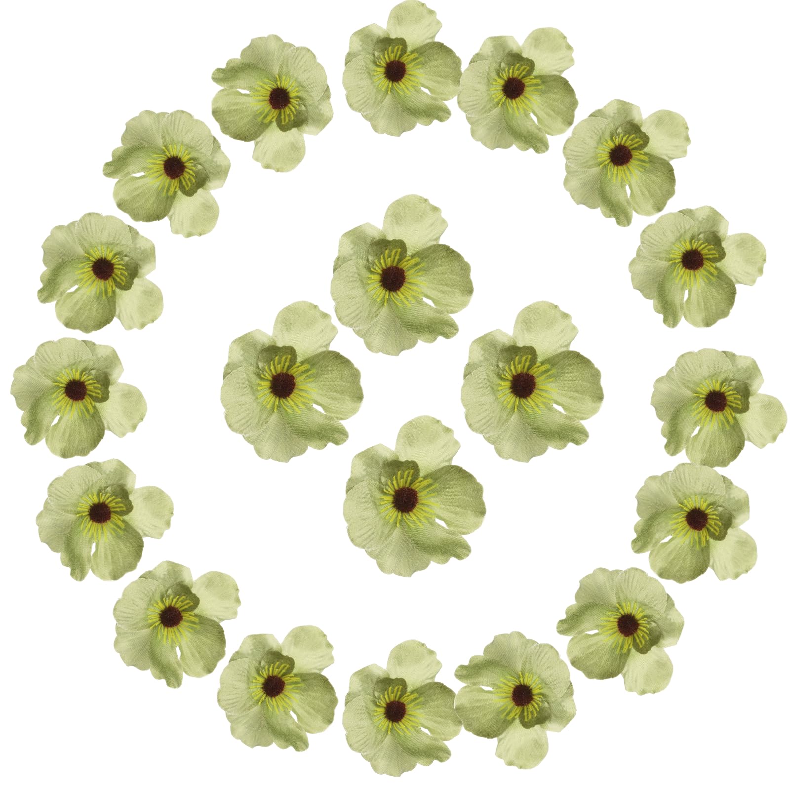 Fleurs artificielles vertes et réalistes, lot de 50 têtes poétiques pour fête