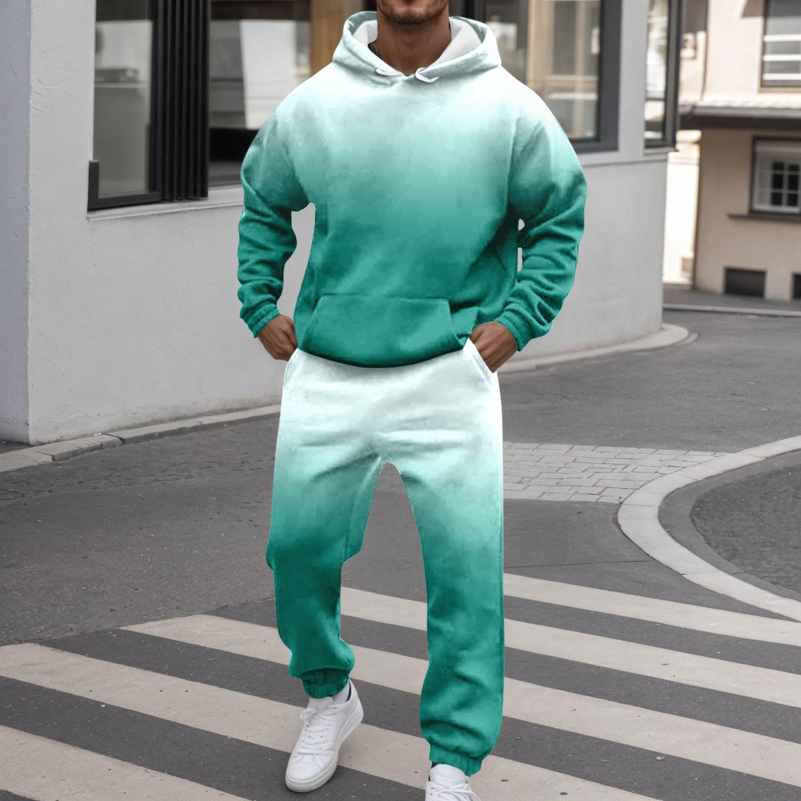 Tuta Uomo Completa Ginnastica Felpa e Pantaloni Jogging Set Fitness Tute Completa 2 Pezzi Larghi Sportivo Palestra Completi Completo