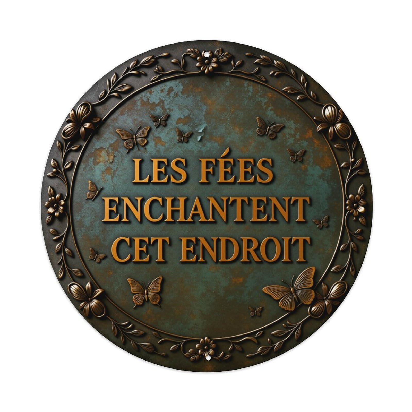The Fairies Enchant This Place Round Tin Sign Vintage Metal Poster Retro Bar, Home, Man Cave, Kitchen, Laundry Room Wall Art Decor Gift 8x8In
