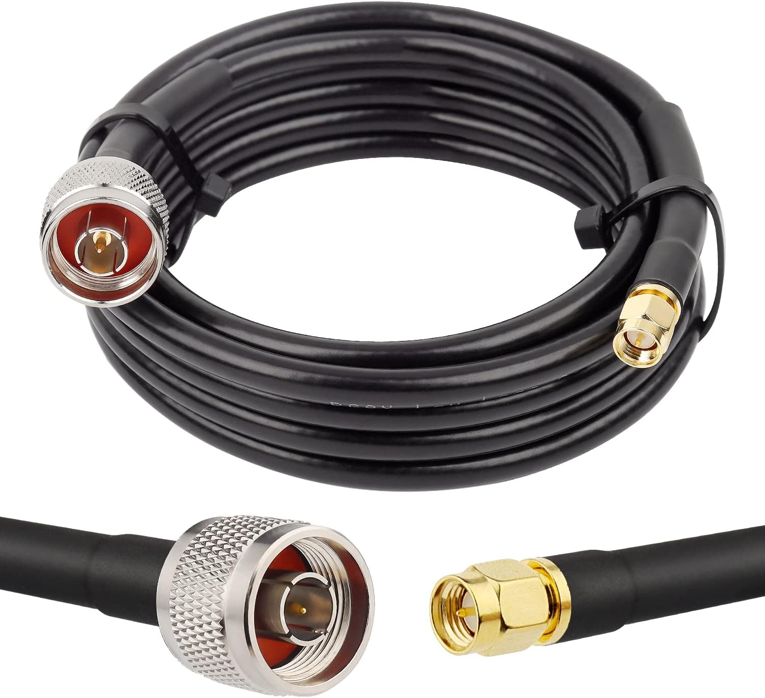 MOOKEERF KMR240 N Male to SMA Male Cable - 10FT Ultra Low Loss SMA to N Cable 50 ohm for WiFi Router/GPS Receiver/Antenna/Signal Booster Use
