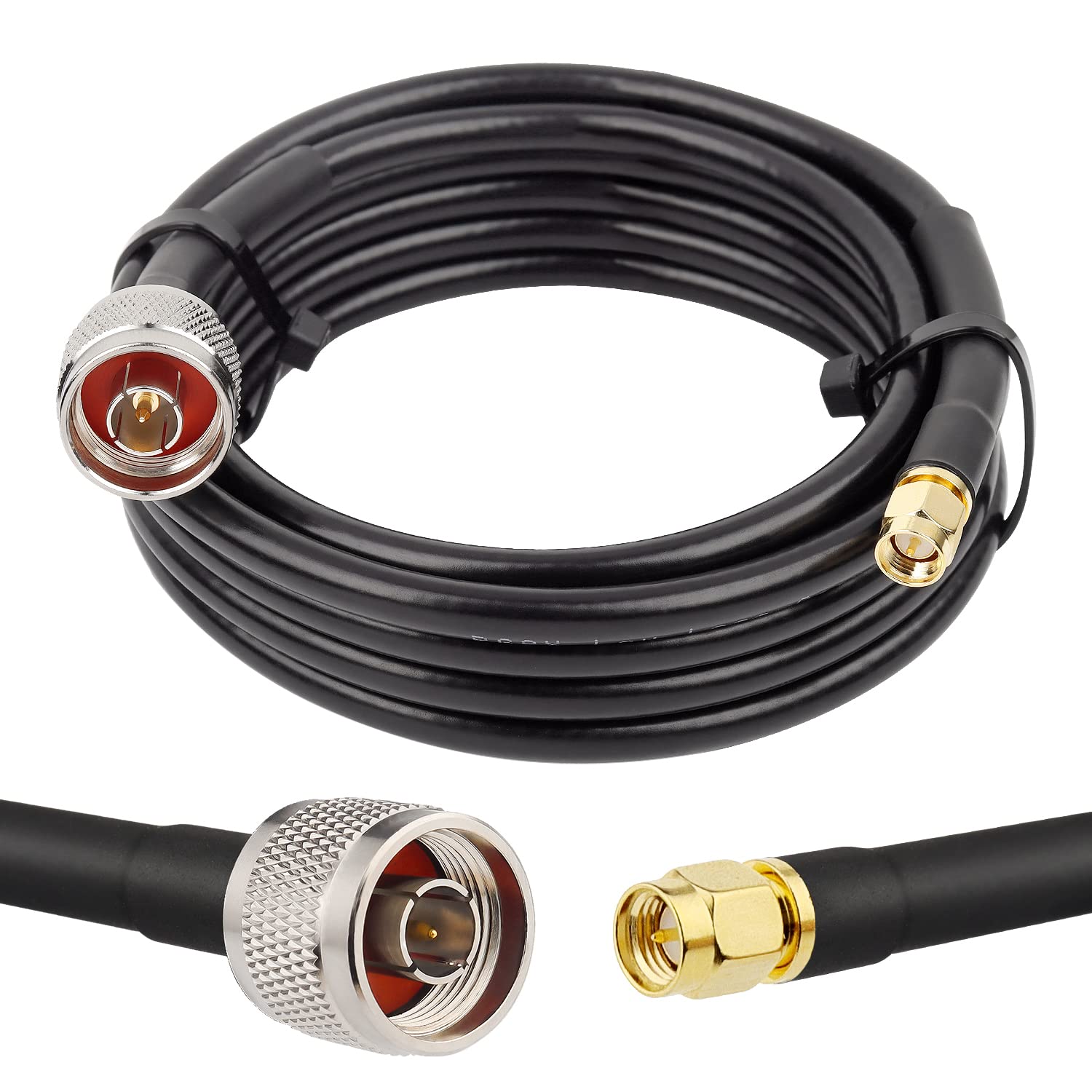 MOOKEERF KMR240 N Male to SMA Male Cable - 10FT Ultra Low Loss SMA to N Cable 50 ohm for WiFi Router/GPS Receiver/Antenna/Signal Booster Use