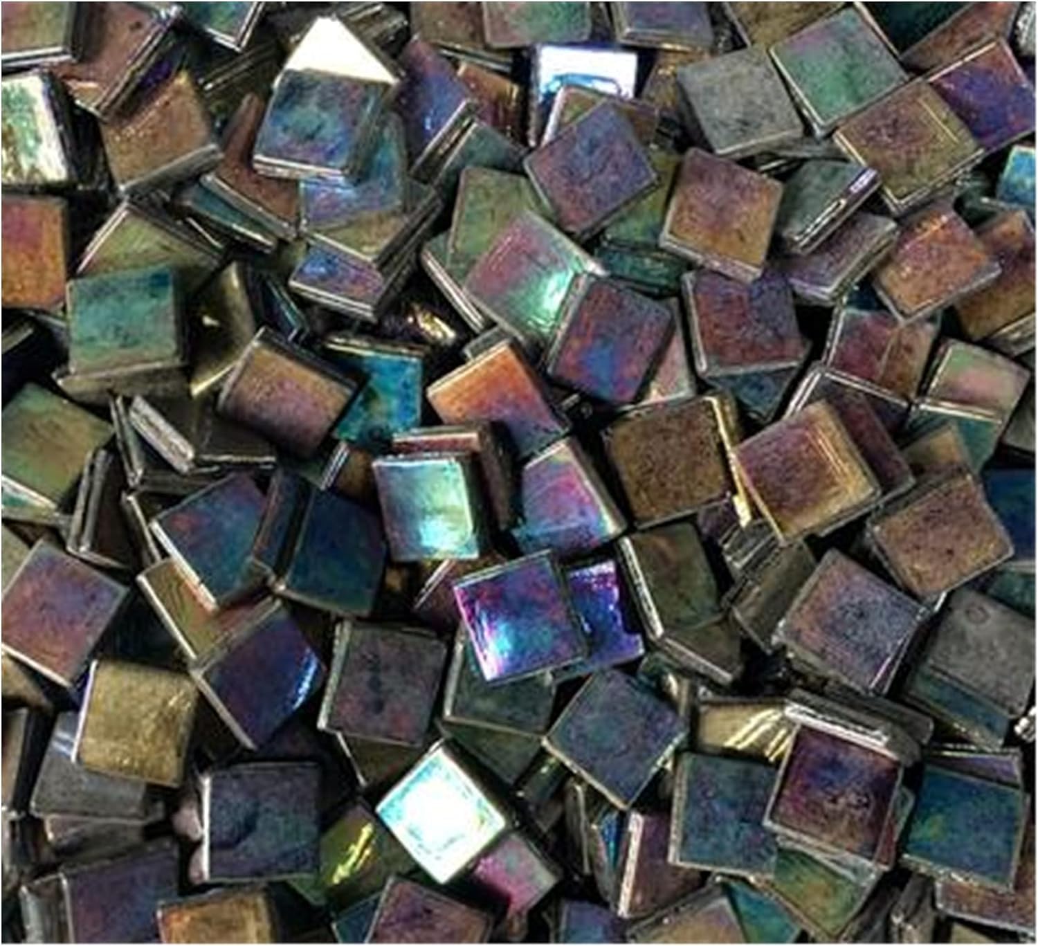 Kamienie mozaikowe 100g Magiczne kolory 15 x 15 mm Kwadratowe szklane płytki mozaikowe dla majsterkowiczów Płytka ze szkła kryształowego Kreatywny materiał artystyczny (kolor: E, rozmiar płytki mozaik