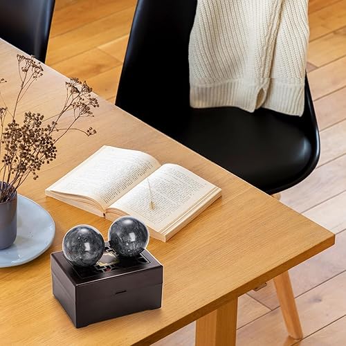 Miniatura 5 de Juego de 4 bolas Baoding de piedra de mármol, bolas de meditación de 2 pulgadas con caja, pelota de masaje de ejercicio chino para manos, alivio del
