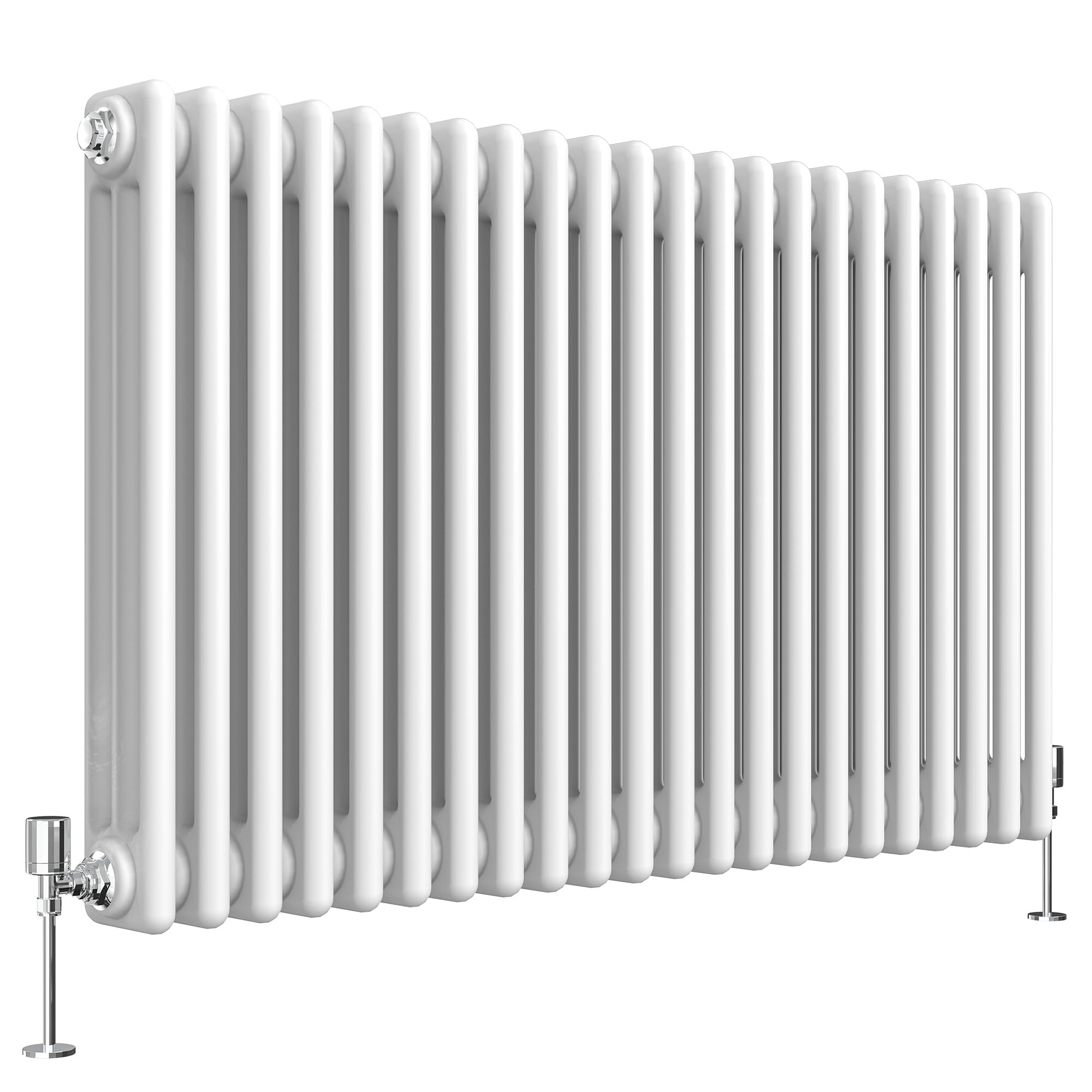Heilmetz 3 Column Radiator 600 x 1010mm, White Cast Iron Style ...