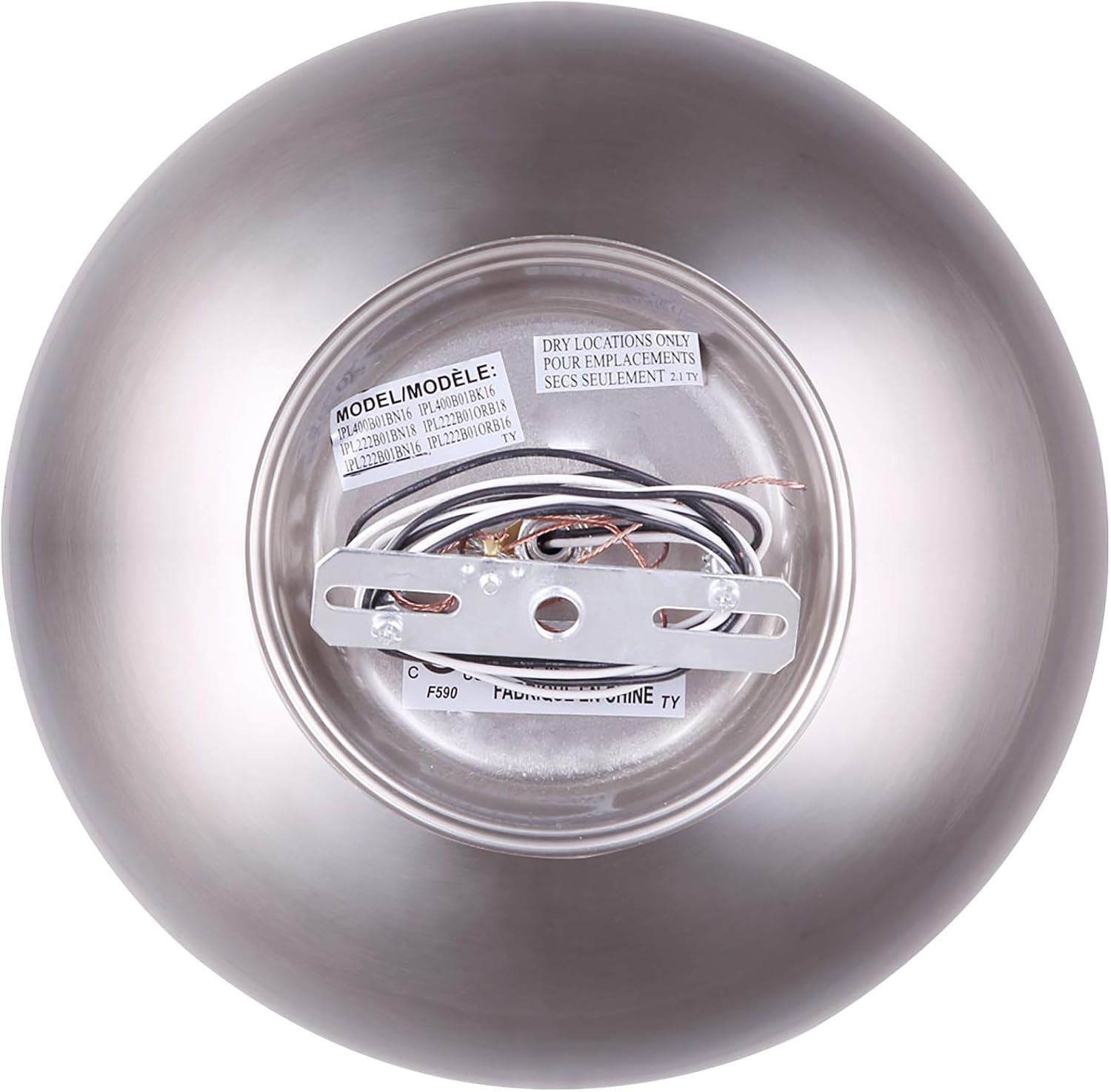 Canarm Polo 1-Light Pendant Light, Silver Finish with White Interior, Transitional Lighting for Kitchen Island, Dining Area or Living Room