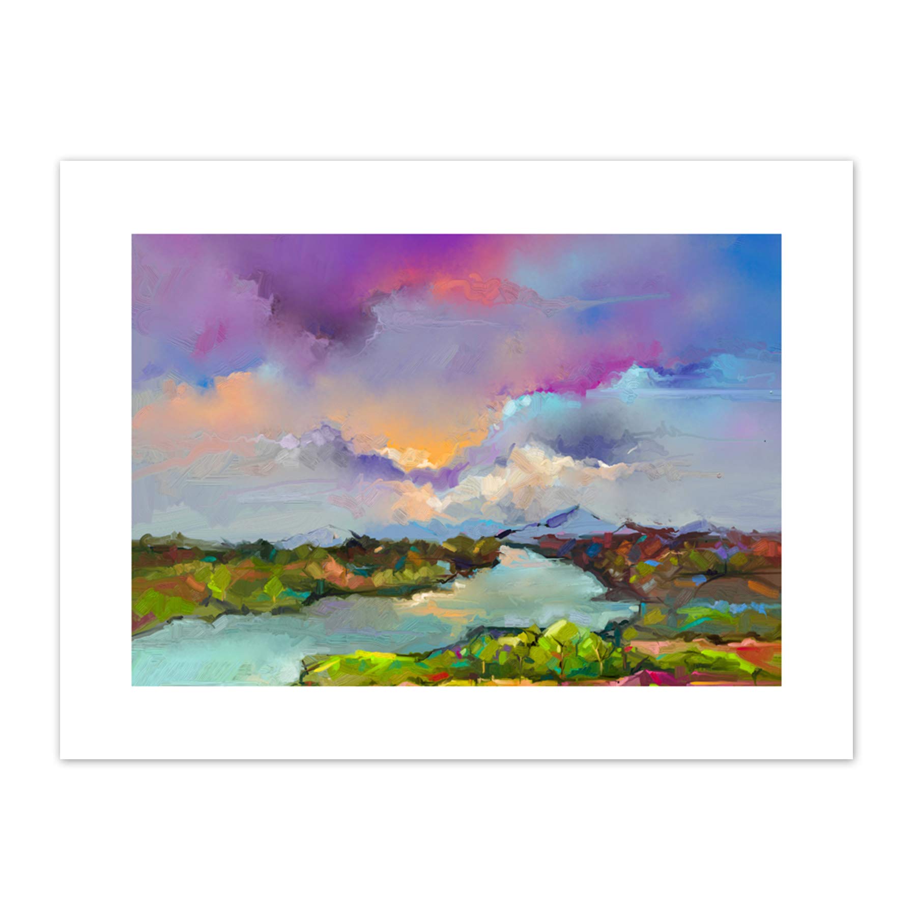 Wee Blue Coo Contemporary Colourful Landscape Art Print Canvas Premium Wall Decor Poster