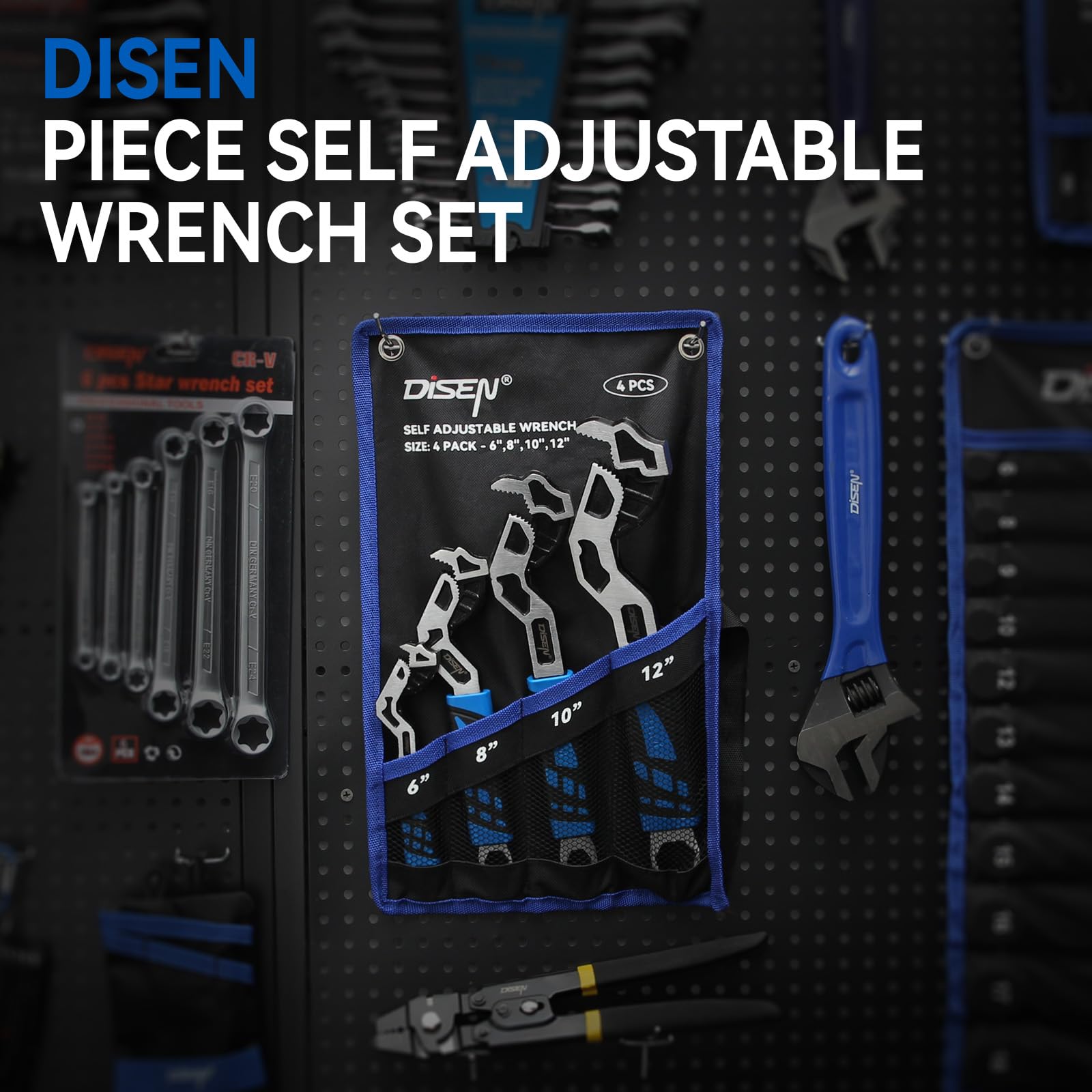 DISEN Adjustable Pipe Wrenches - 4-Piece Set -9 DISEN Adjustable Pipe Wrenches - 4-Piece Set -9