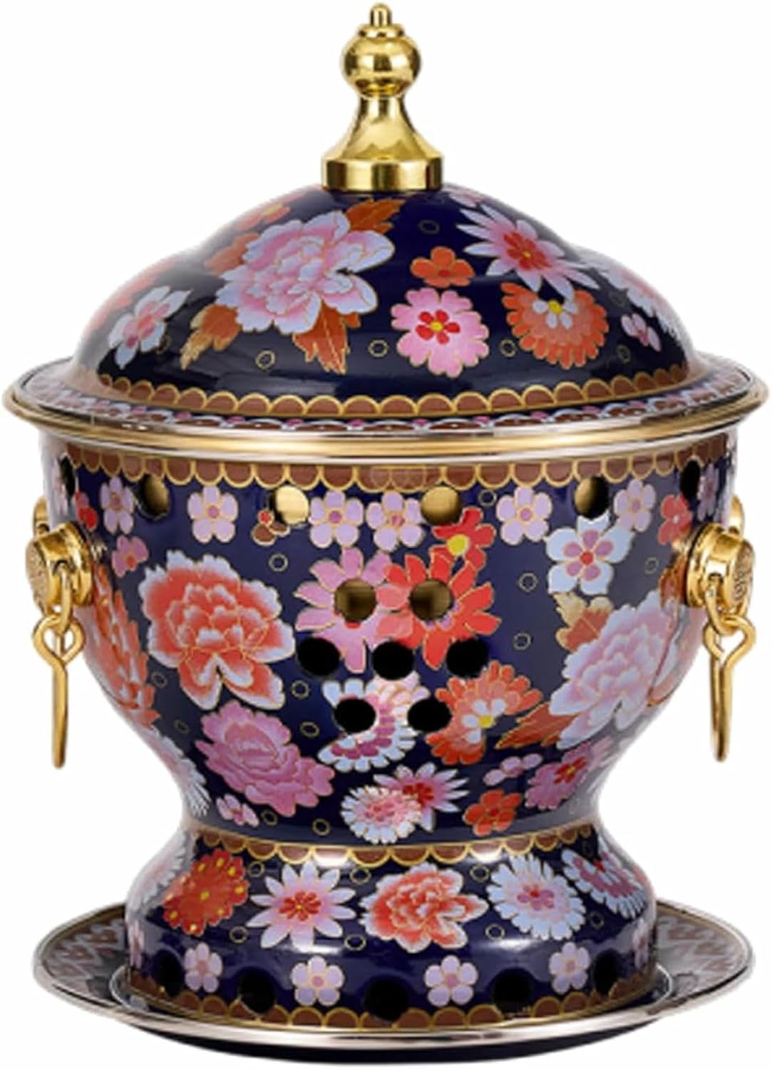 Chafing Dishes - Small Copper Pot for one Person, Beijing Small Fat Cow hot Pot, Traditional Chinese Cloisonne hot Pot, Commercial~/