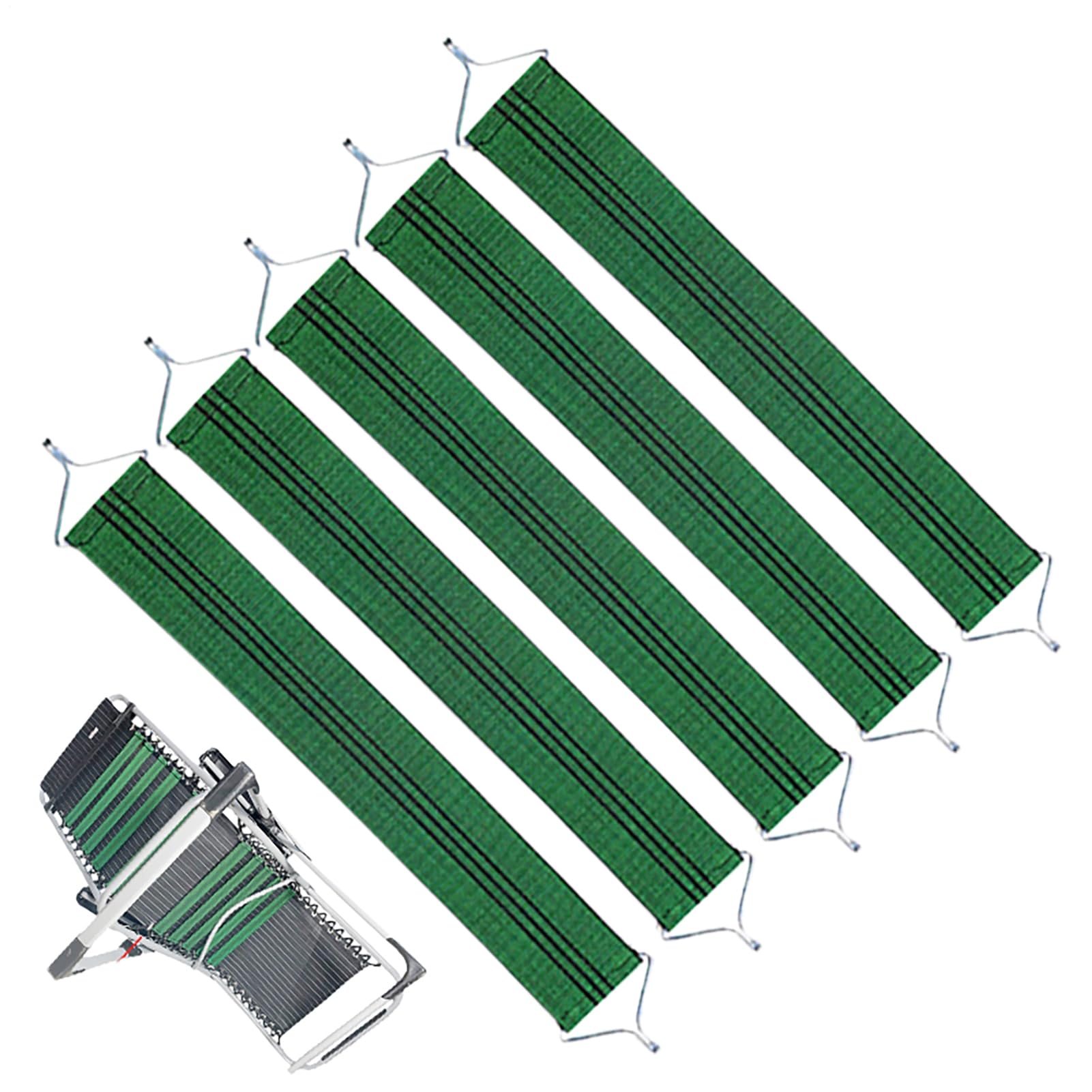 Set di 5 cinghie reclinabili in tessuto di ricambio per poltrone da salotto rinforzate, resistenti cinghie elastiche per esterni, patio, spiaggia, giardino, prato