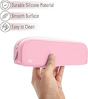 Vista 3 de Mr. Pen - Estuche de silicona para lápices, estuche rosa claro, estuche pequeño, estuche para lápices estético