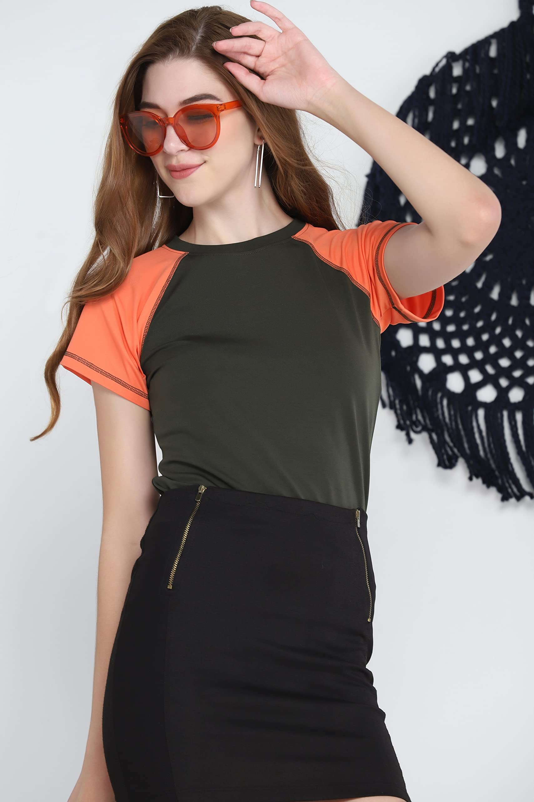 Leriya Fashion Top corto da donna con maniche a mantello per atletica, allenamento, atletica, yoga, palestra