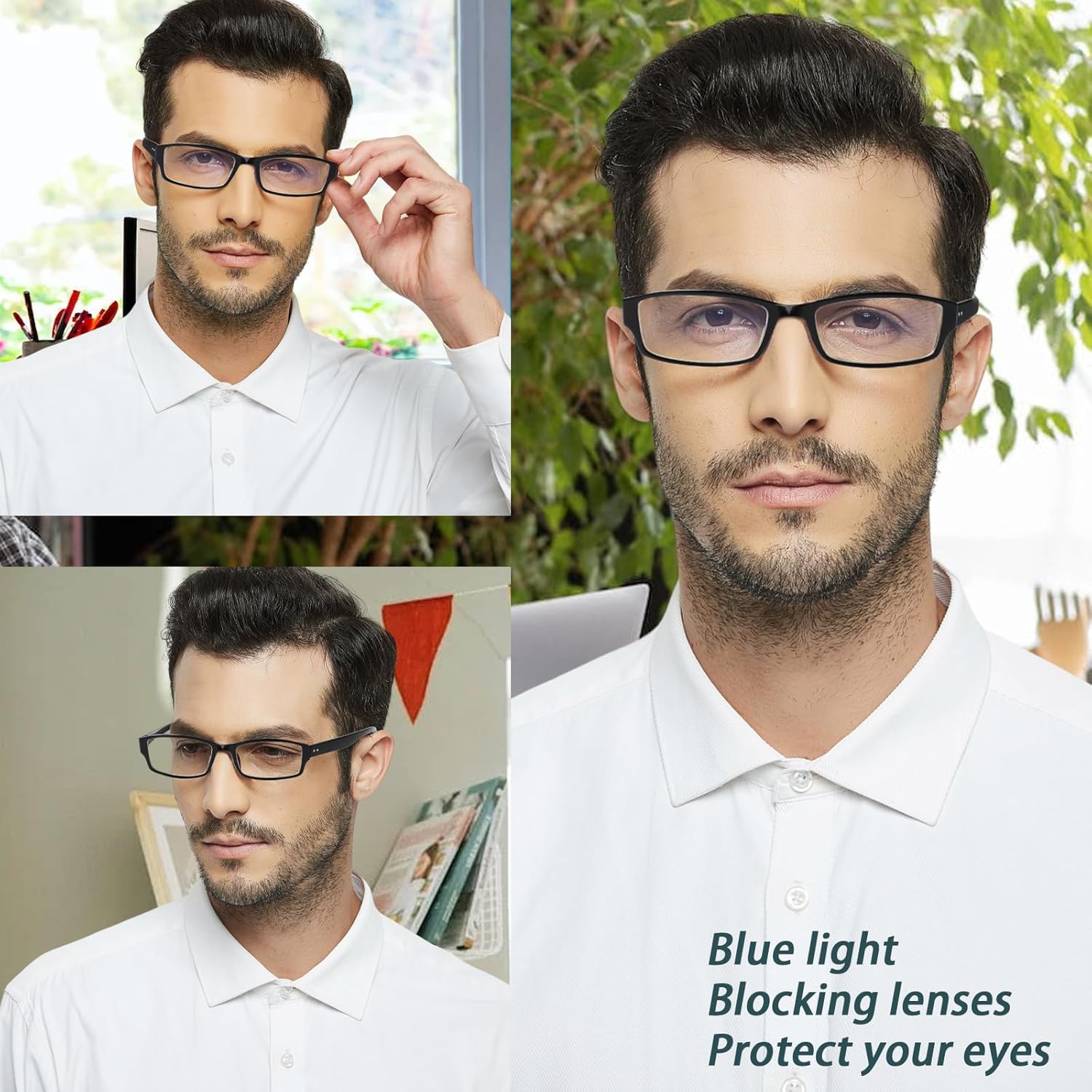 NORPERWIS 6 Pack Reading Glasses for Women Men, Blue Light Readers, Anti Glare Computer Eyeglasses with Spring Hinge (BLACK, 3.50, multiplier_x) - Image 4