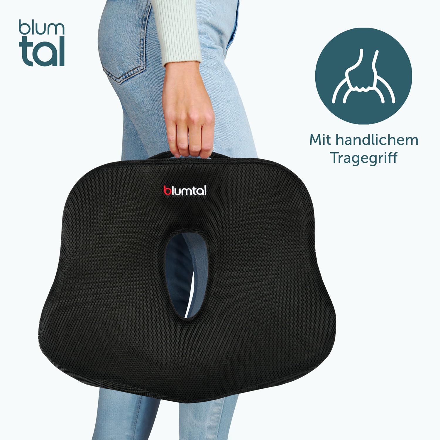 Blumtal Ergonomiczna Poduszka na Krzesło Biurowe - Poduszka Lędźwiowa - Wsparcie Lędźwiowe - Ergonomiczne Oparcie